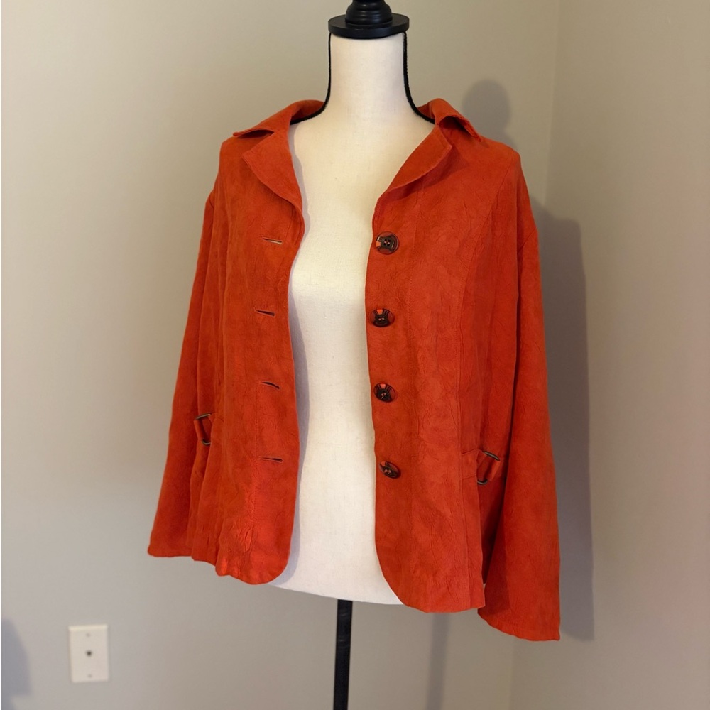 Vintage Orange Blazer Coat - Picture 2 of 9